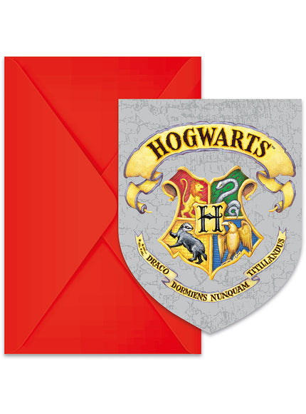 6 invitations Hogwarts - Hogwarts Houses