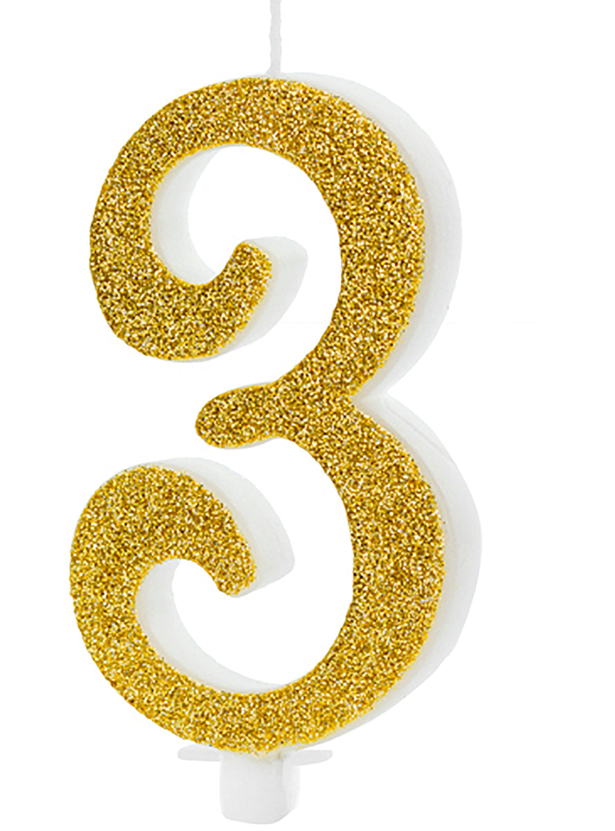 Bougie anniversaire dorée nº3