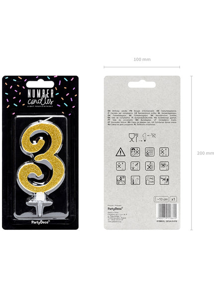 Bougie anniversaire dorée nº3