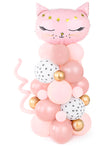 Guirlande ballons colonne chat rose