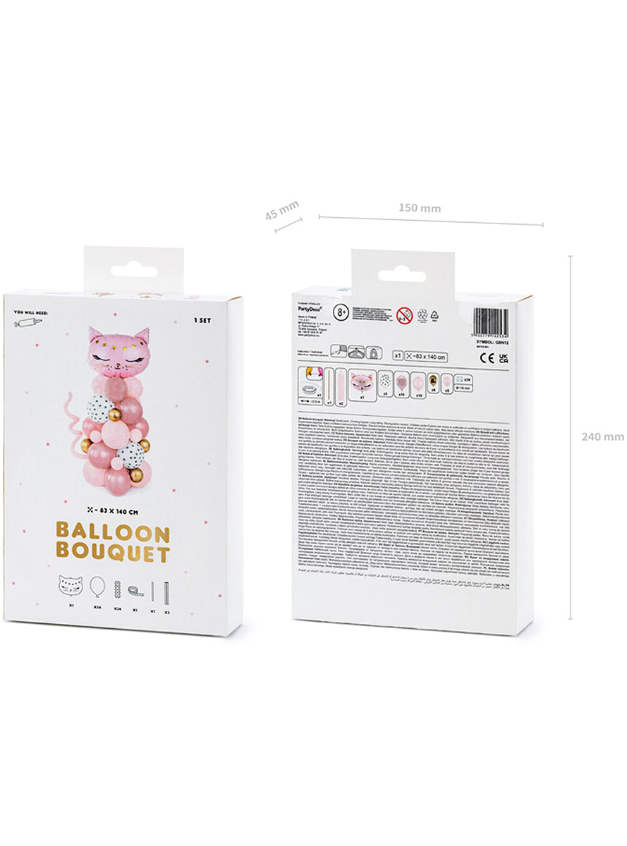 Guirlande ballons colonne chat rose