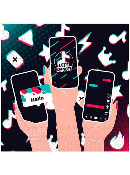 20 serviettes Tik Tok (33x33 cm)