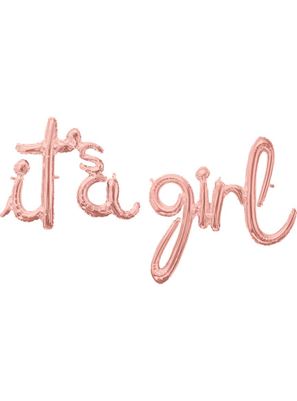 Ballon aluminium It's a girl rose gold