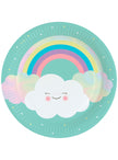 8 assiettes arc-en-ciel (23 cm) - Rainbow & Cloud