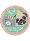 8 assiettes chats et chiens (23 cm) - Hello Pets