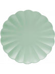 8 Assiettes en forme de fleur vert menthe (23 cm)