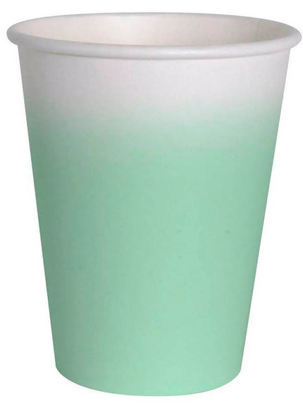 8 gobelets en forme de fleur vert menthe