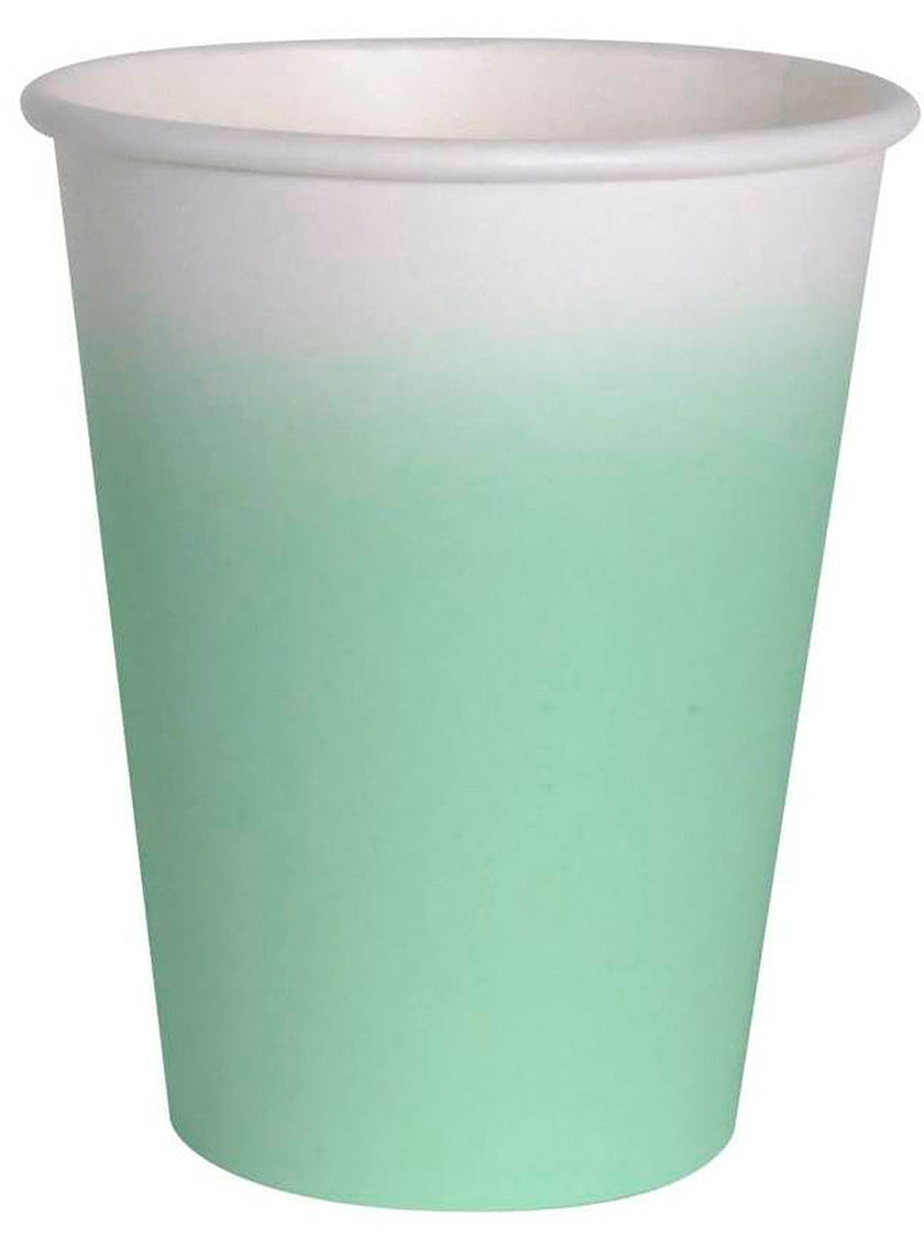 8 gobelets en forme de fleur vert menthe