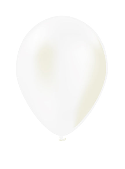 10 ballons blanc perle métallisés - Gamme couleur unie