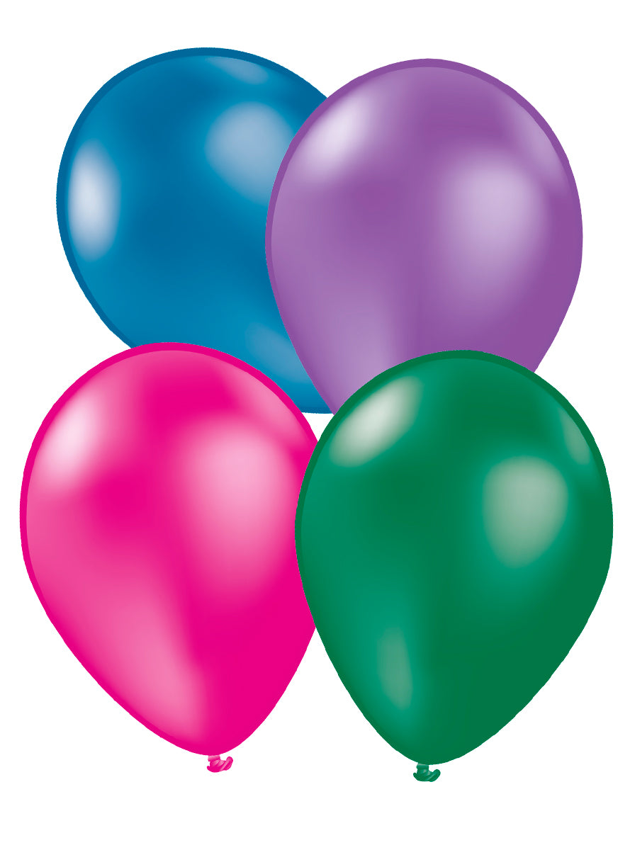 10 ballons multicolores métallisés - Gamme couleur unie