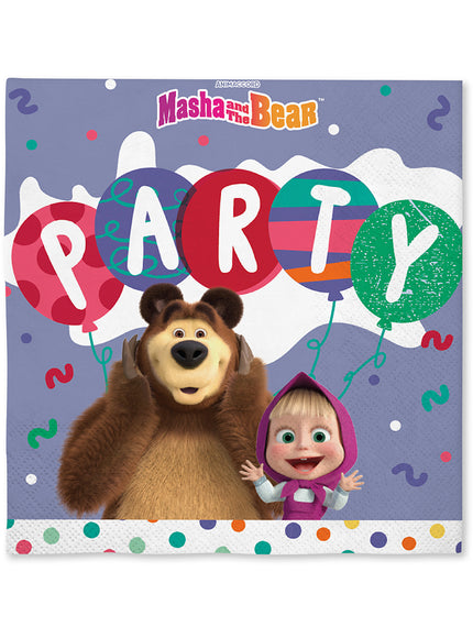 16 serviettes Masha et Michka (33x33cms)