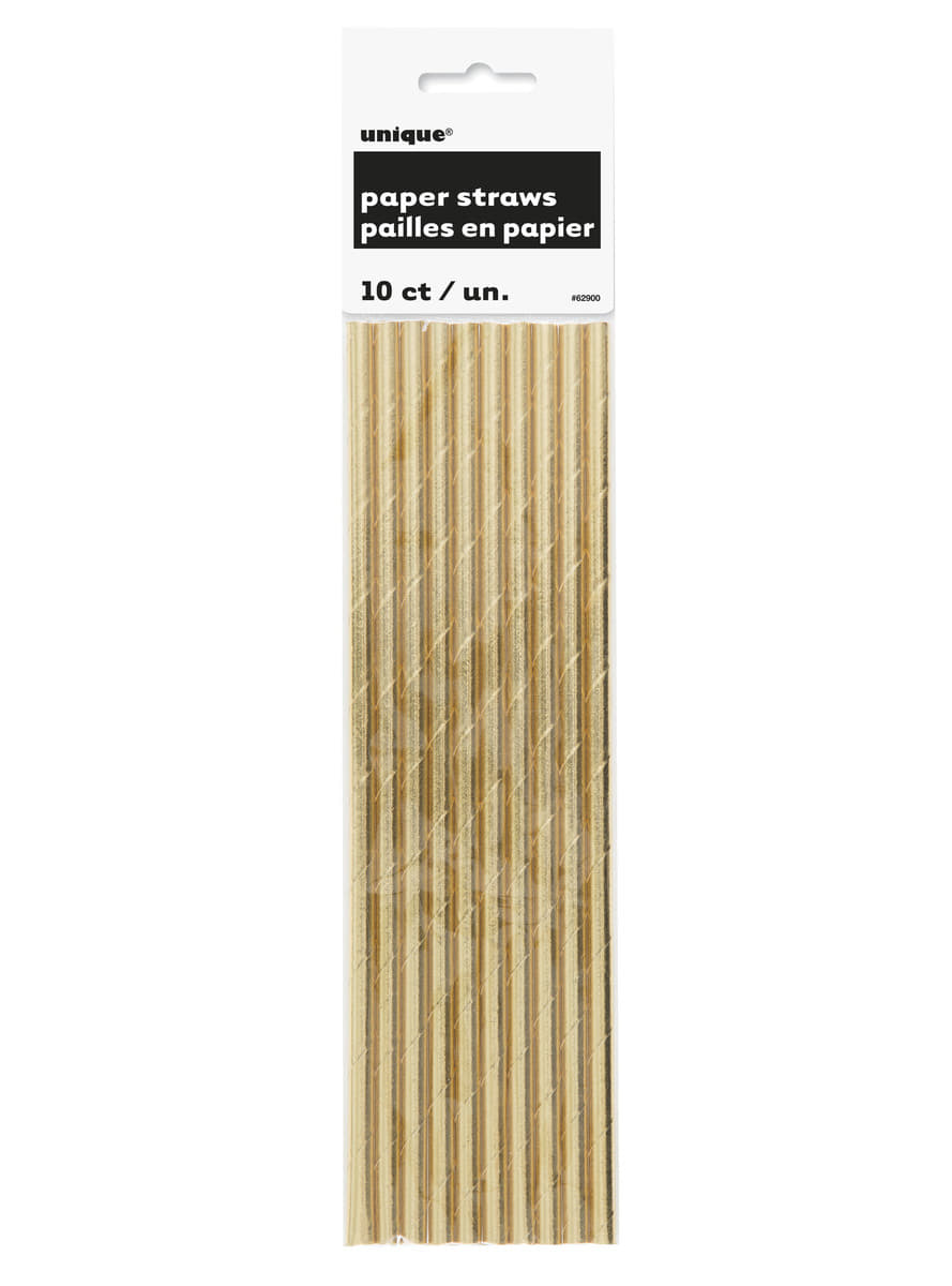 10 pailles dorées - Gamme couleur unie