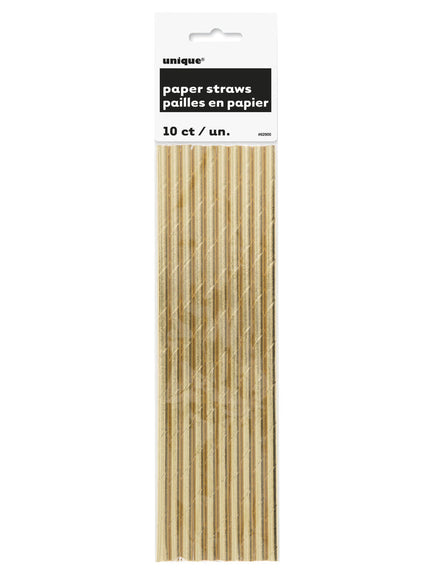 10 pailles dorées - Gamme couleur unie