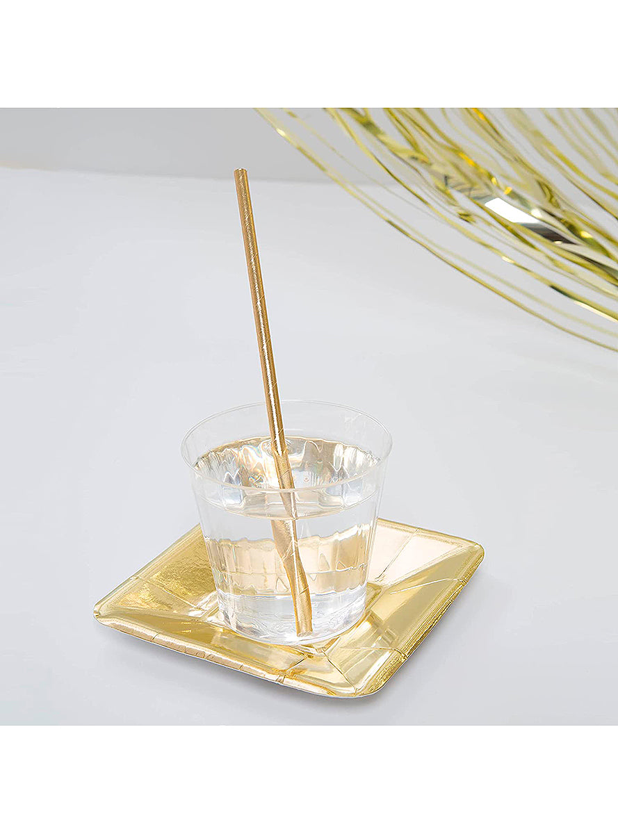 10 pailles dorées - Gamme couleur unie