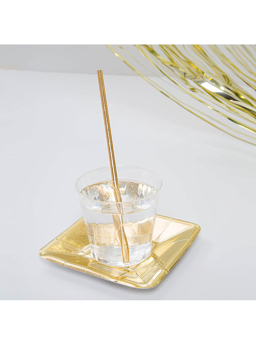 10 pailles dorées - Gamme couleur unie