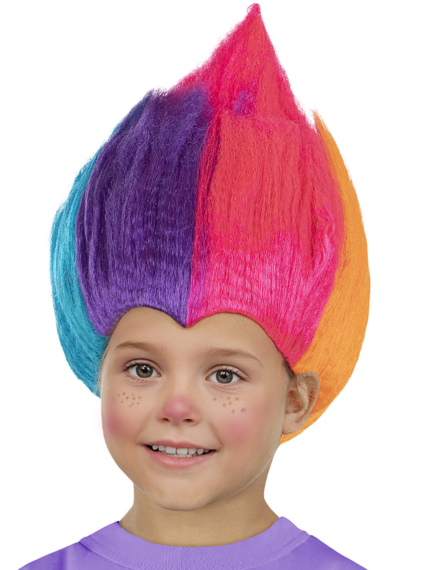 Perruque arc-en-ciel Trolls enfant