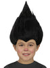 Perruque noire Trolls enfant