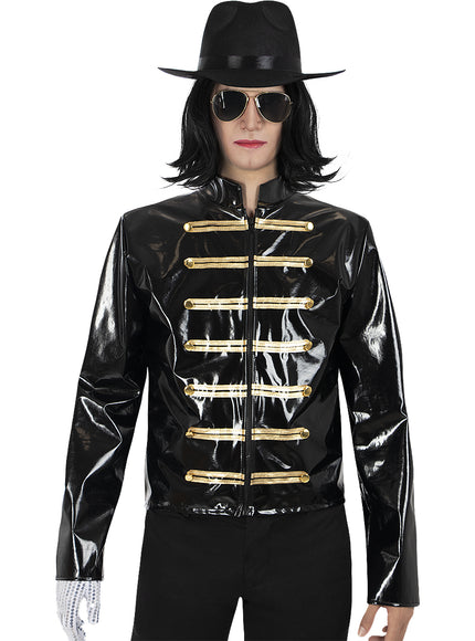 Perruque raide et lunettes de Michael Jackson