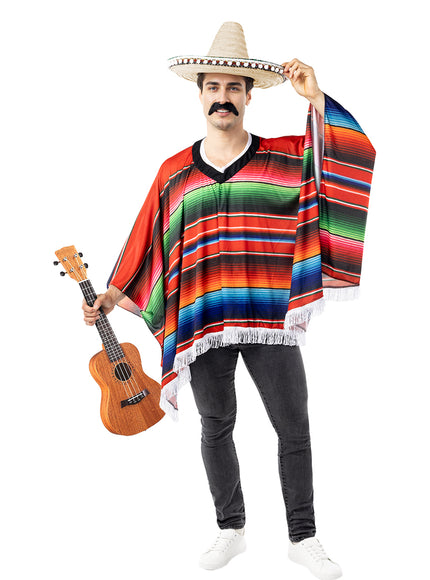 Poncho mexicain adulte