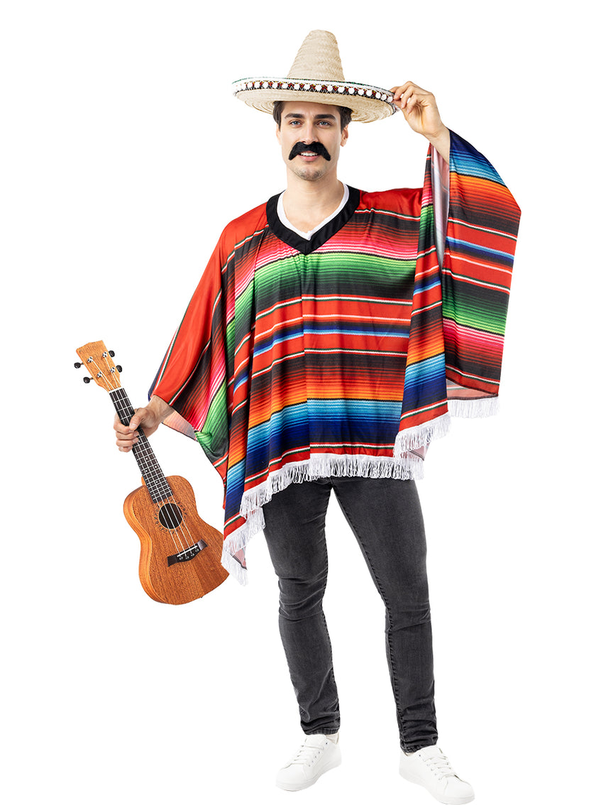Poncho mexicain adulte