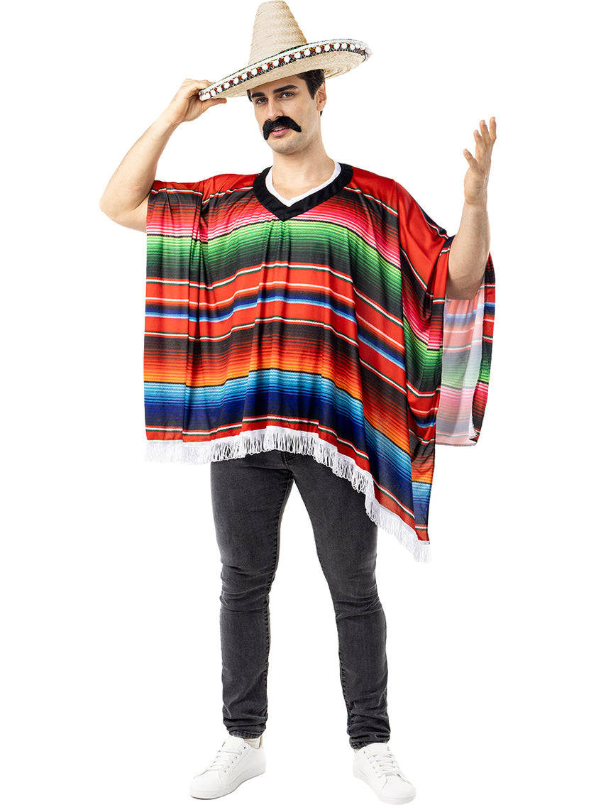 Poncho mexicain adulte
