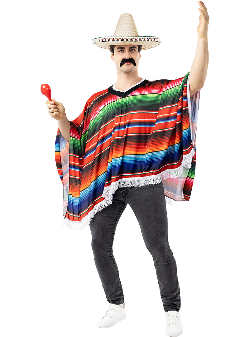Poncho mexicain adulte