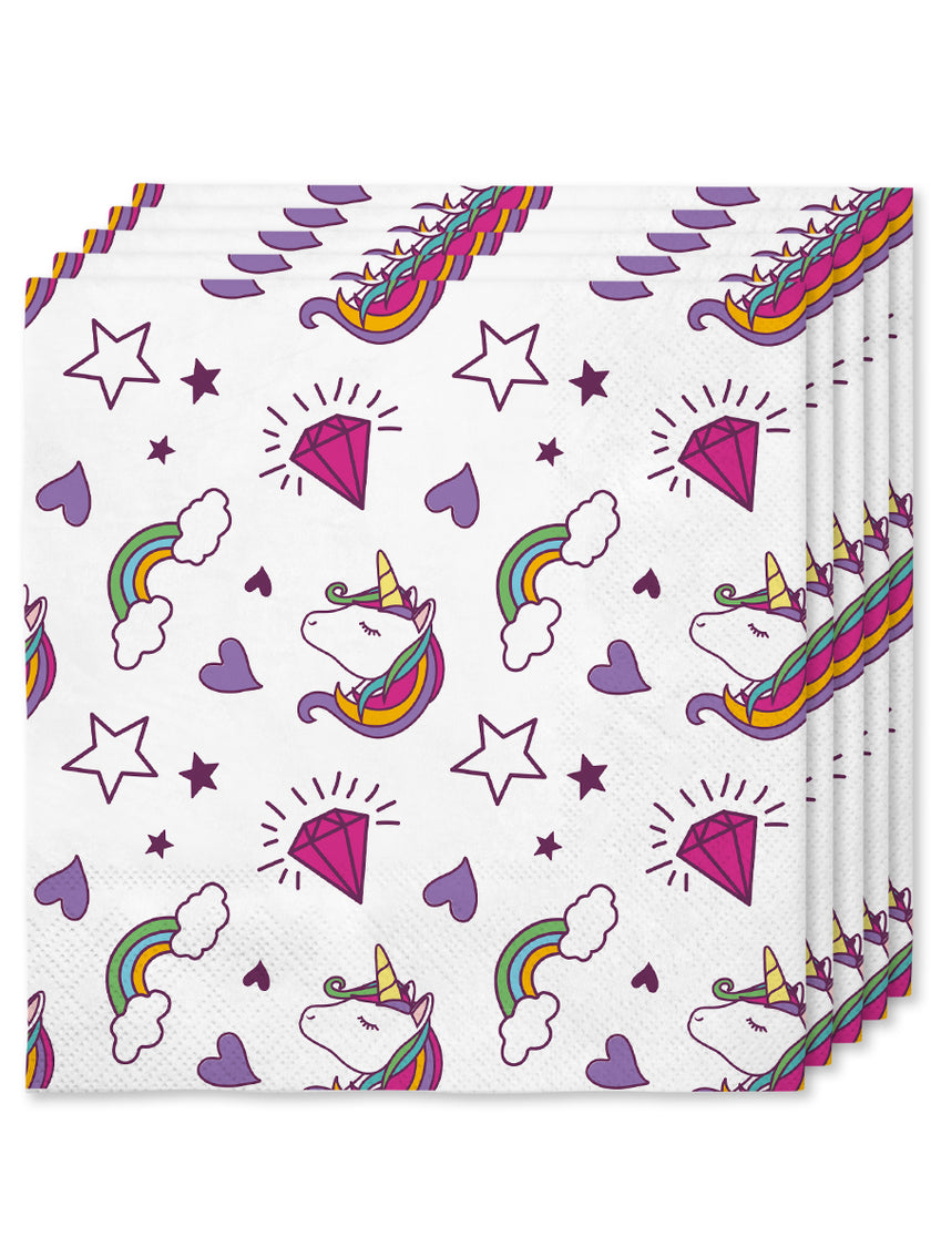 Kit décoration anniversaire licorne 8 personnes - Lovely Unicorn