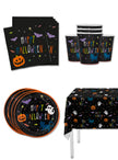 Kit décoration fête de Halloween citrouille 8 personnes - Happy Halloween