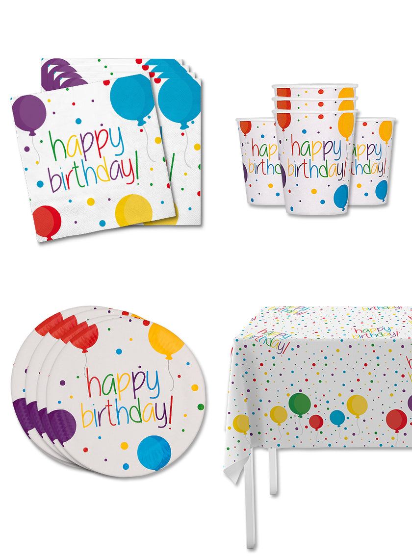 Kit décoration anniversaire 8 personnes - Happy Birthday