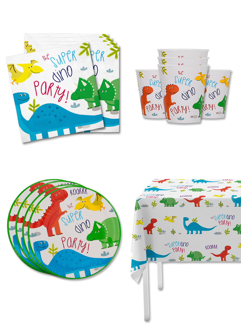 Kit décoration anniversaire dinosaures 8 personnes - Dinosaurs party