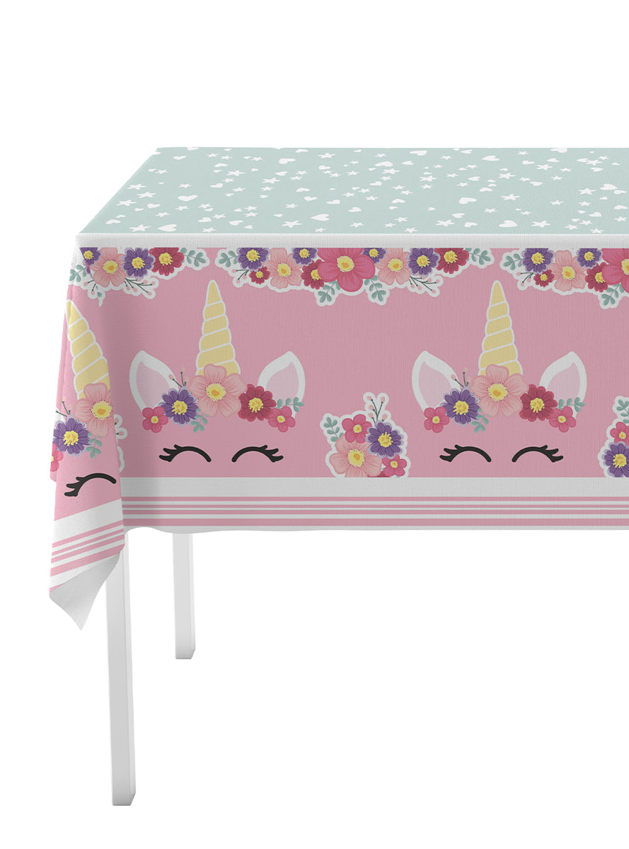 Kit décoration anniversaire licorne 8 personnes - Unicorn Flowers