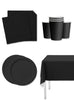 Kit décoration fête noir 8 personnes - Gamme couleur unie