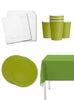 Kit décoration fête vert citron 8 personnes - Gamme couleurs unies