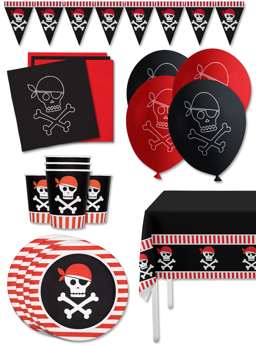 Kit décoration fête de pirates Premium 8 personnes - Pirates Party