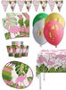 Kit décoration fête de flamencos Premium 8 personnes - Tropical flamingos