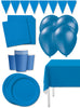 Kit décoration fête bleu foncé Premium 8 personnes - Gamme couleur unie