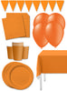 Kit décoration fête orange Premium 8 personnes - Gamme couleur unie