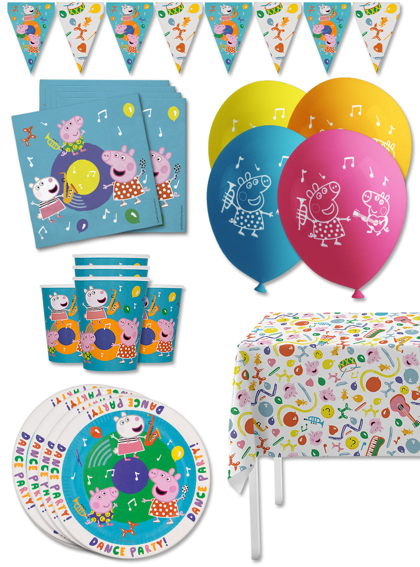 Kit décoration anniversaire Peppa pig Premium 8 personnes