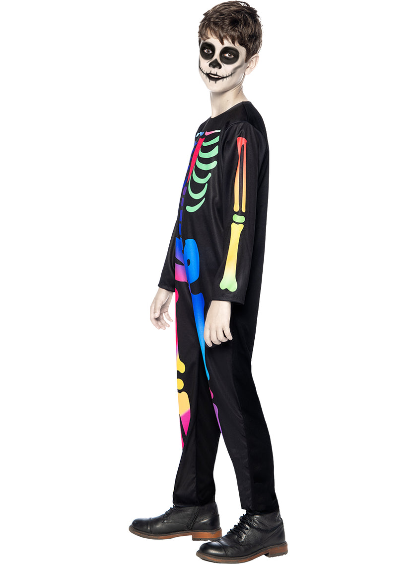 Déguisement squelette coloré garçon