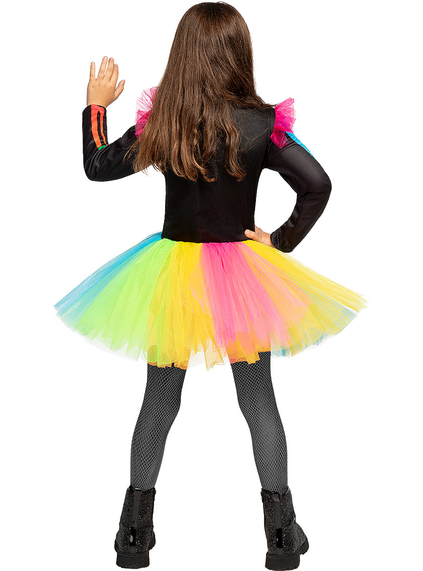 Déguisement squelette coloré fille