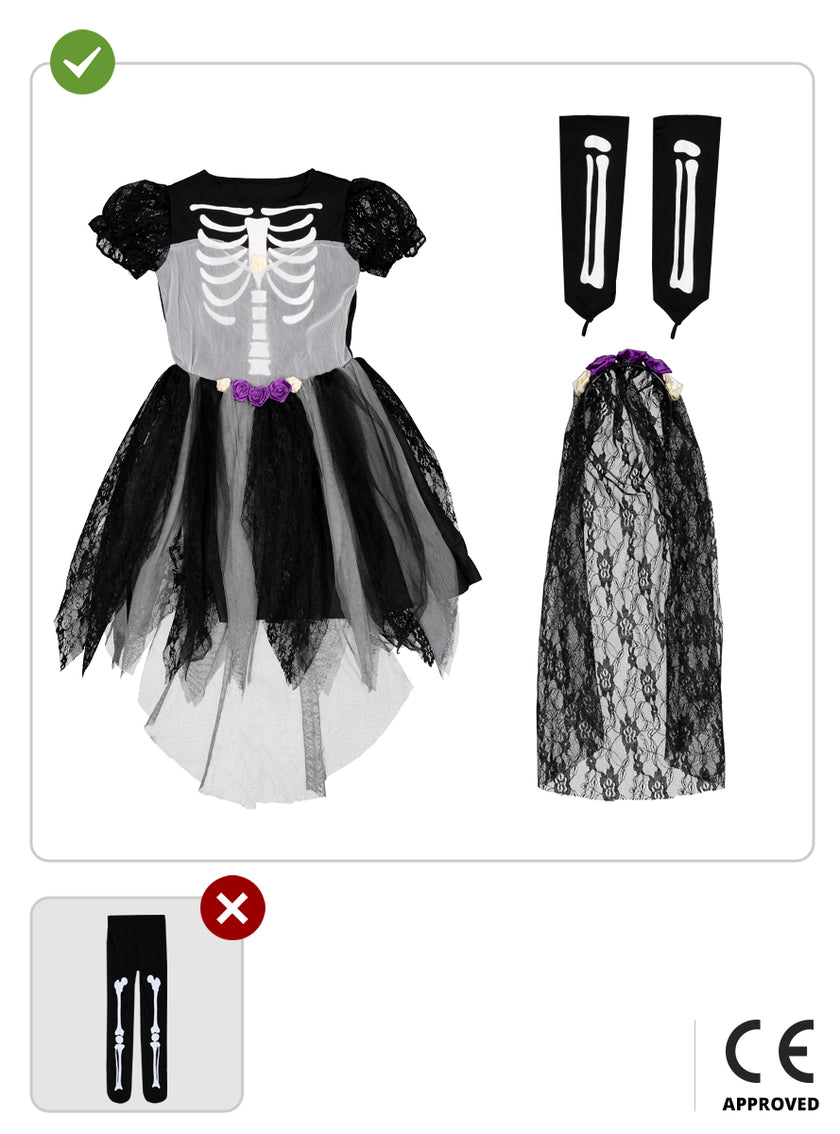 Déguisement mariée squelette fille