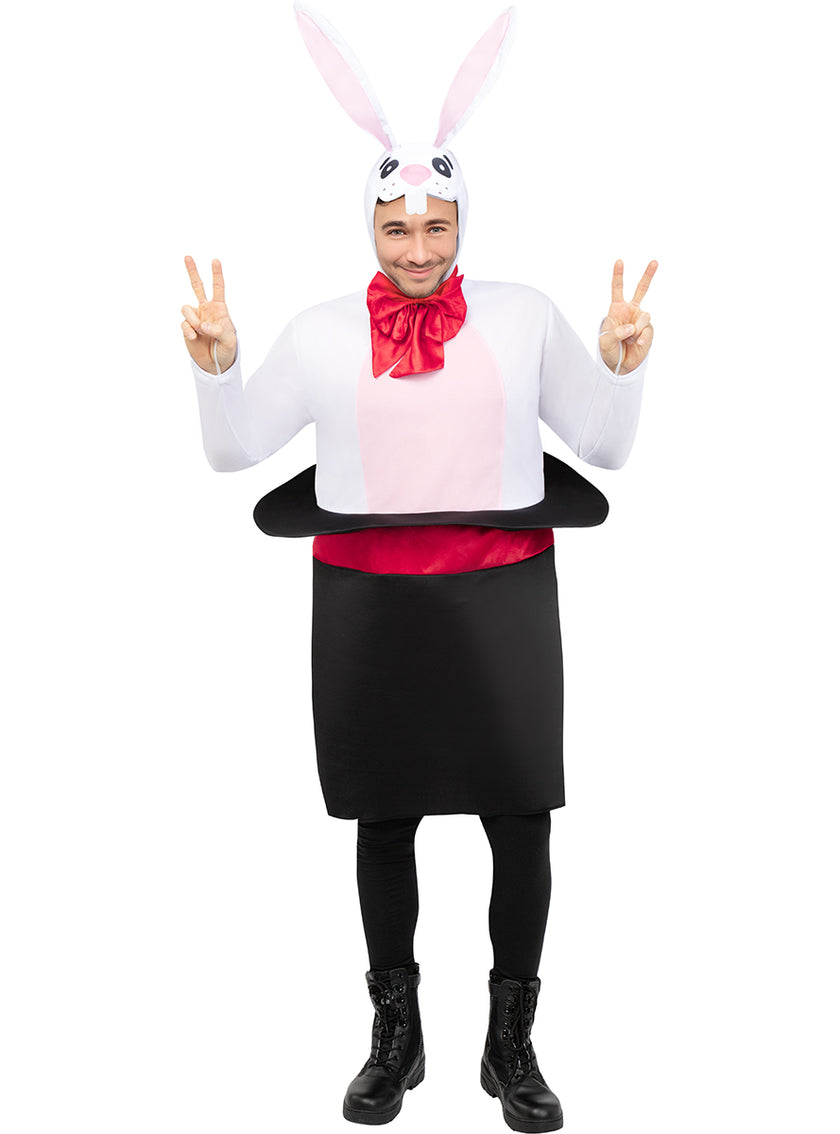 Déguisement lapin dans son chapeau adulte