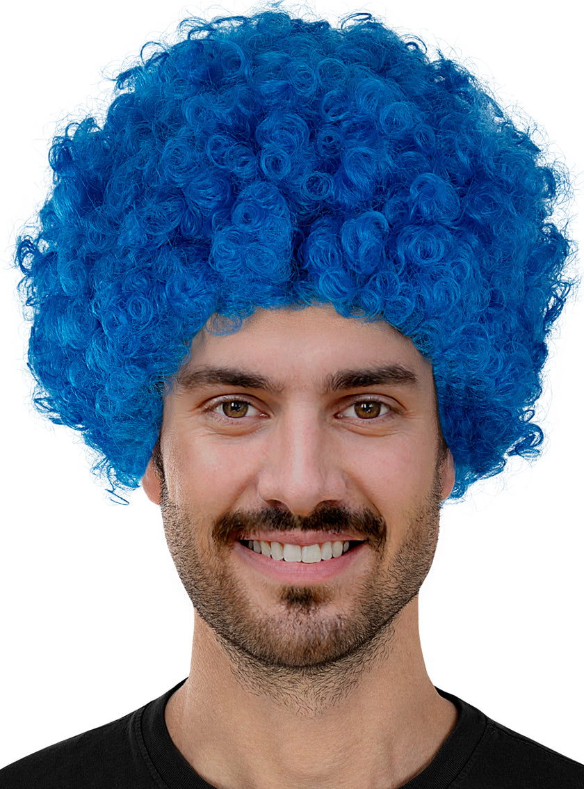 Perruque de clown bleu