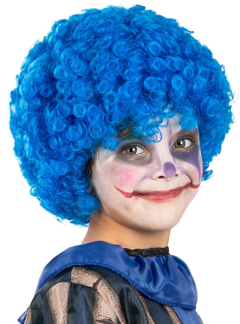 Perruque de clown bleu enfant