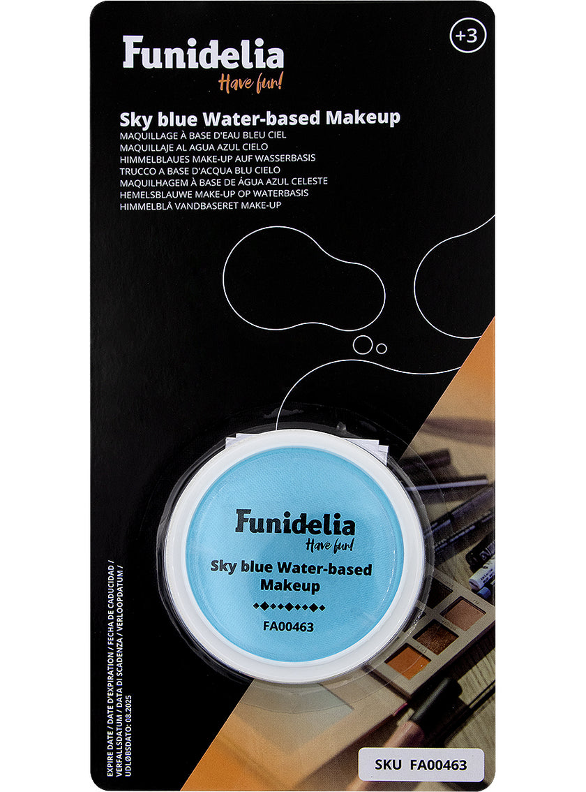 Maquillage à l'eau bleu clair