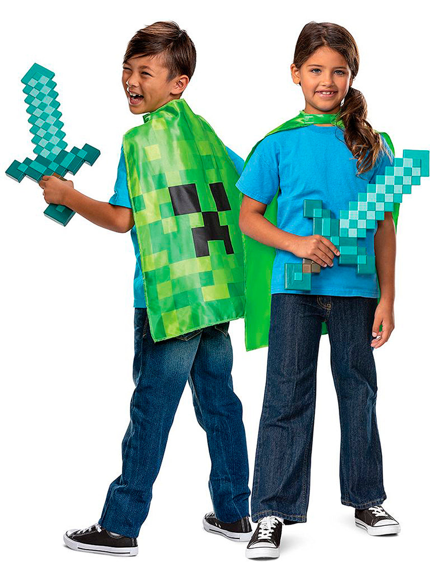 Kit épée et cape Creeper - Minecraft
