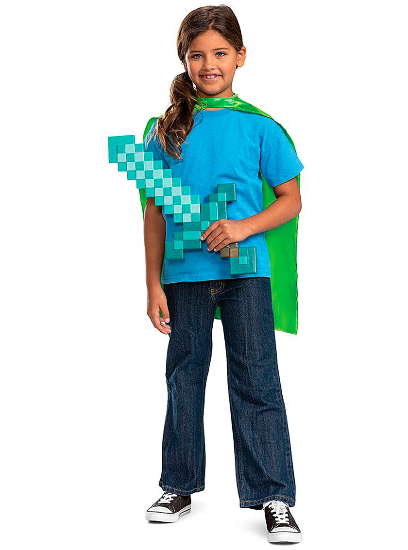Kit épée et cape Creeper - Minecraft