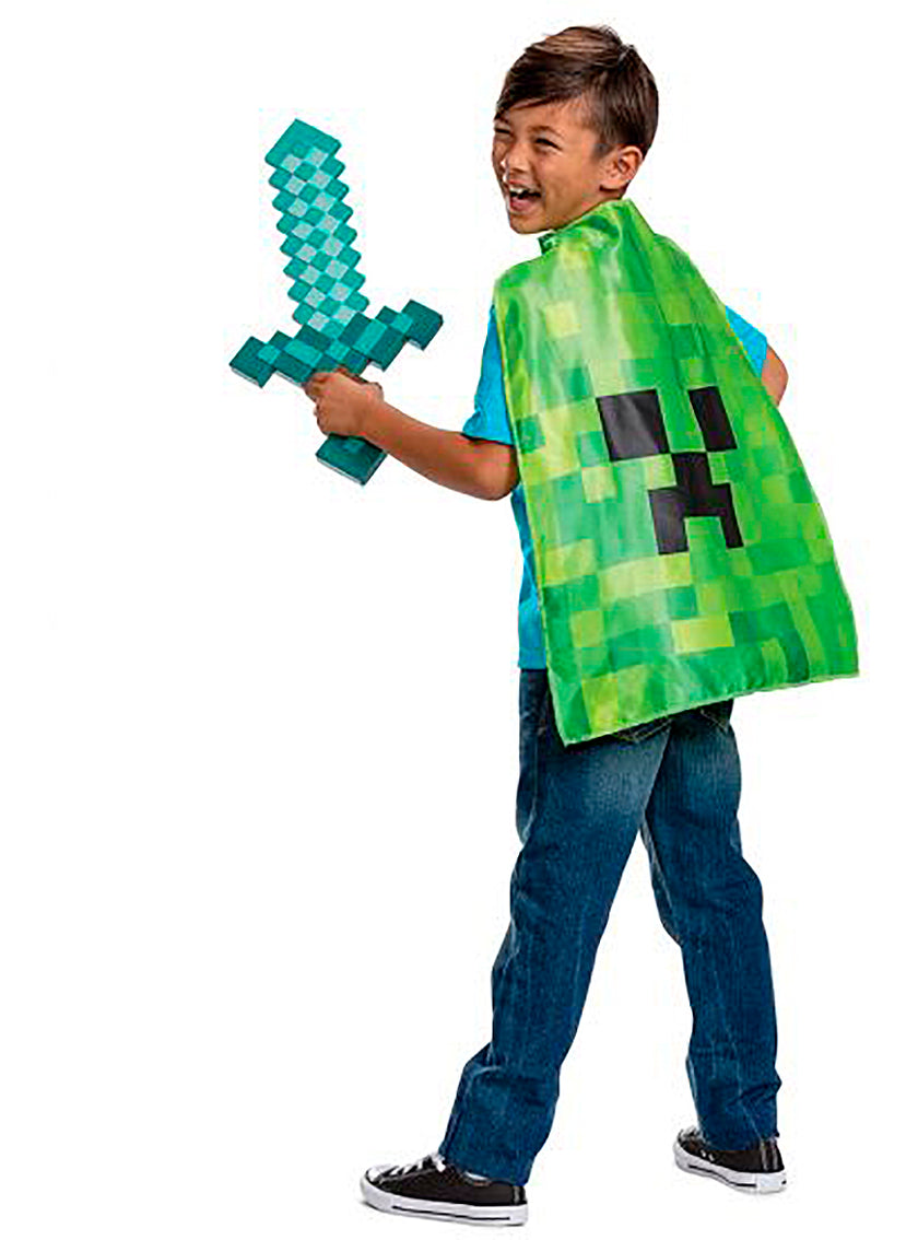 Kit épée et cape Creeper - Minecraft