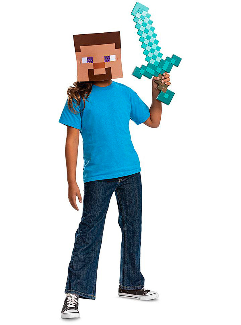 Kit épée et masque Steve - Minecraft