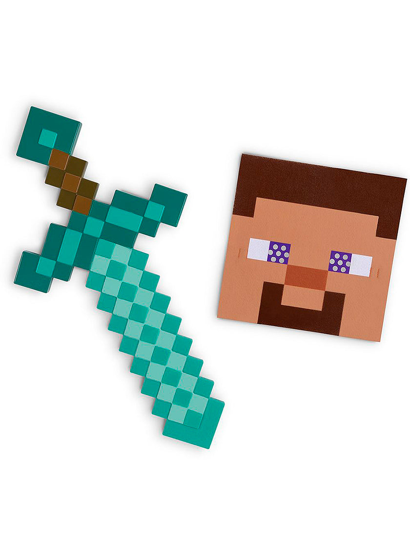 Kit épée et masque Steve - Minecraft